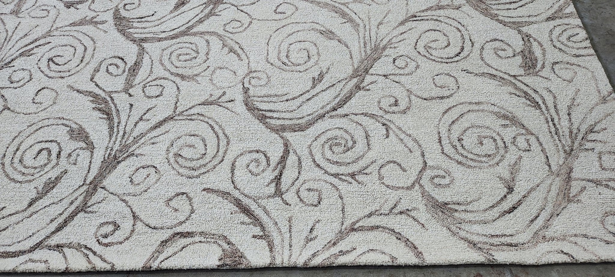 Rava the Sequel 8x10 Hand-Tufted Ivory & Beige Loop Cut | Banana Manor Rug Factory Outlet