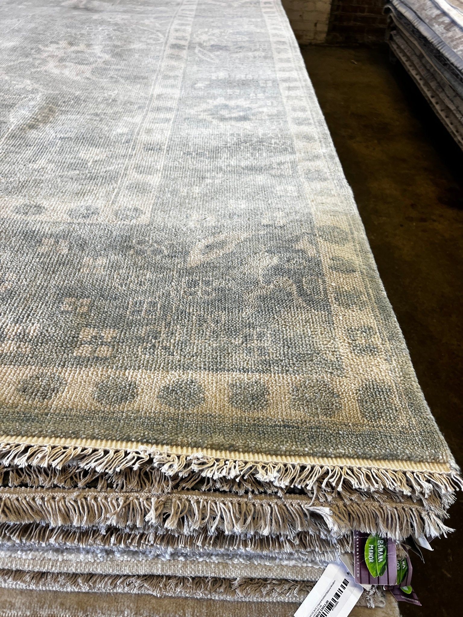 Raven 10x14 Hand-Knotted Silver & Grey Oushak | Banana Manor Rug Factory Outlet