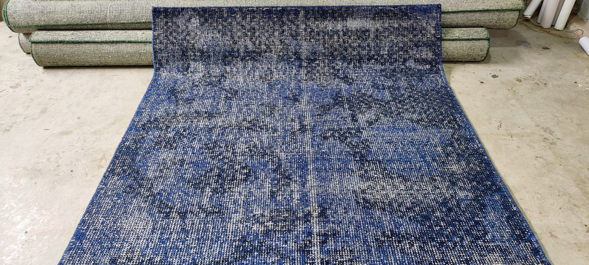 Rawiri Paratene Hand-Knotted Modern Blue Abstract 5x8 | Banana Manor Rug Company