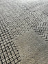 Reik Hand-Knotted Modern Rug Ivory and Dark Grey High-Low 9.3x12.3 | Banana Manor Rug Company