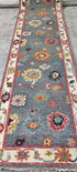 Rene 2.6x10 Hand-Knotted Grey & Ivory Oushak Runner | Banana Manor Rug Factory Outlet