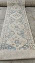 Rhona Mitra 2.6x8 Ivory Hand-Knotted Oushak Runner | Banana Manor Rug Company