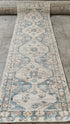 Rhona Mitra 2.6x8 Ivory Hand-Knotted Oushak Runner | Banana Manor Rug Company