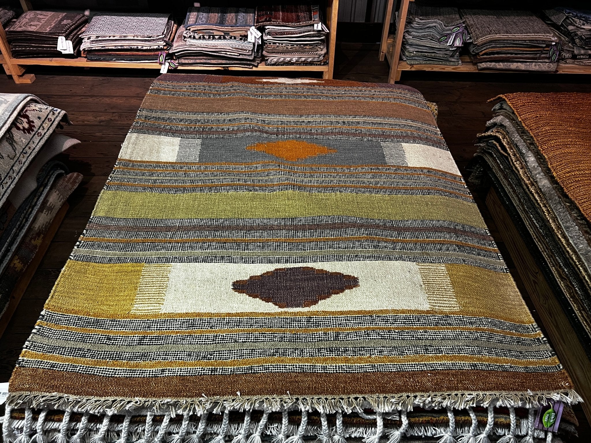 Richard Pryor 4.3x6.6 Handwoven Mulit-Colored Durrie Rug | Banana Manor Rug Factory Outlet