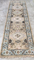 Riley 2.6x8 Tan and Beige Hand-Knotted Oushak Runner | Banana Manor Rug Company