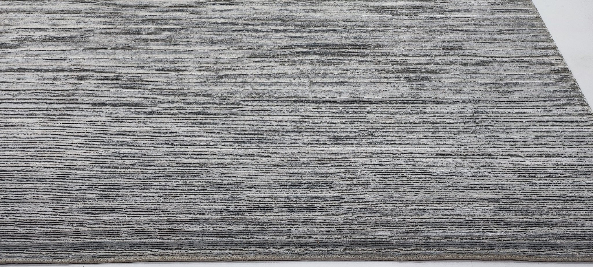Riley 8.9x11.9 Hand-Knotted Silver & Grey Loop Cut | Banana Manor Rug Factory Outlet