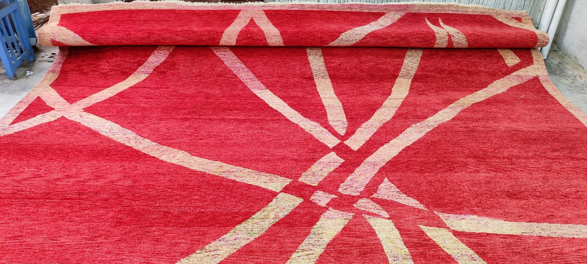 Rina 12x14 Rusty Red Modern Hand Knotted | Banana Manor Rug Factory Outlet