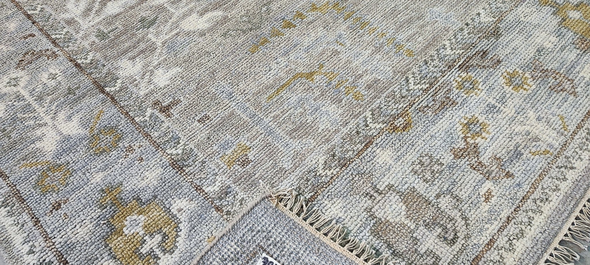 Robyn Menter Grey and Tan Hand-Knotted Oushak Rug 8x10 | Banana Manor Rug Company