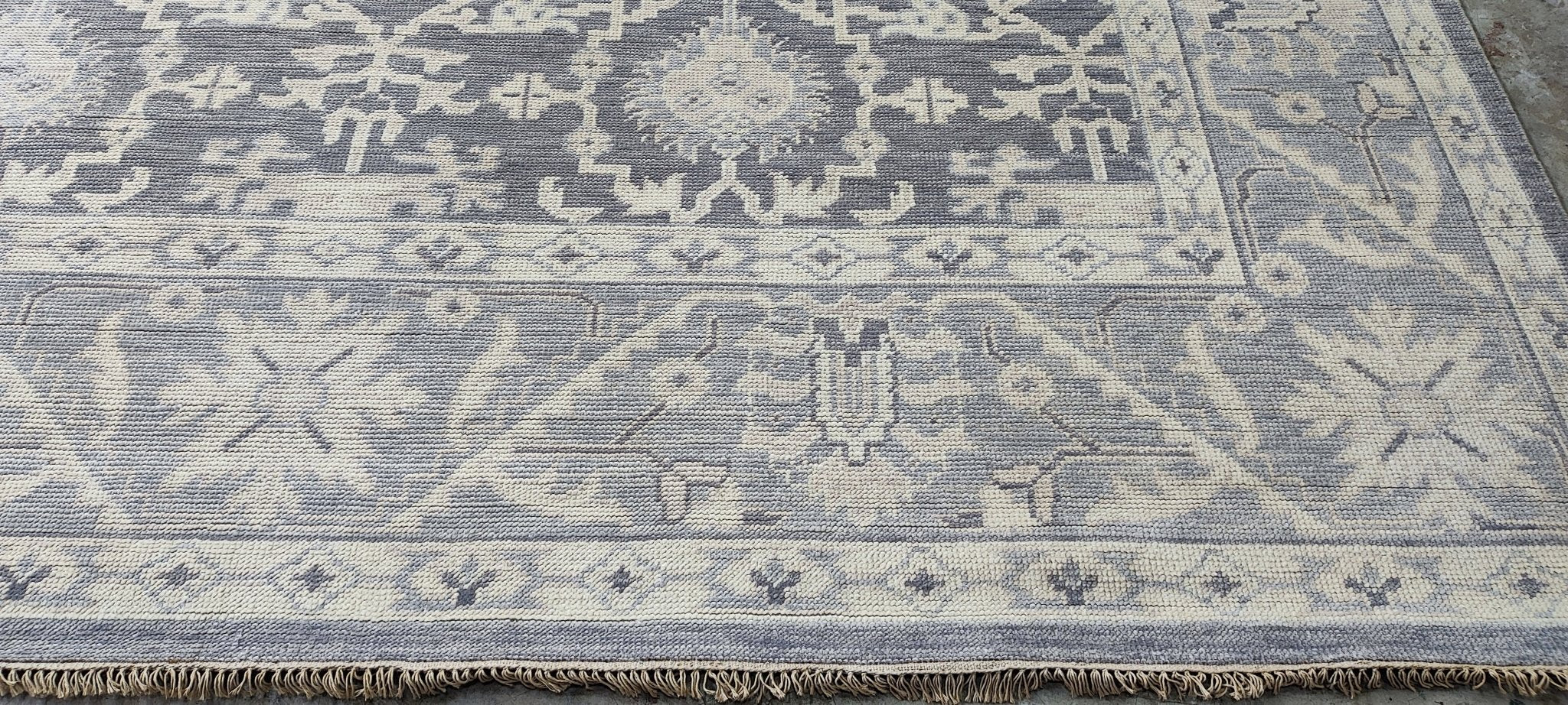 Romy 10x14 Hand-Knotted Grey & Silver Turkish Oushak | Banana Manor Rug Factory Outlet