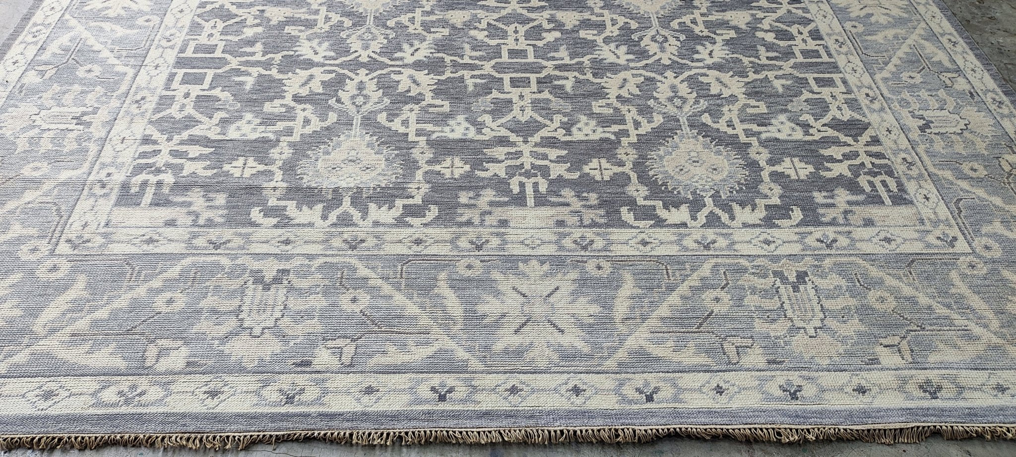 Romy 10x14 Hand-Knotted Grey & Silver Turkish Oushak | Banana Manor Rug Factory Outlet