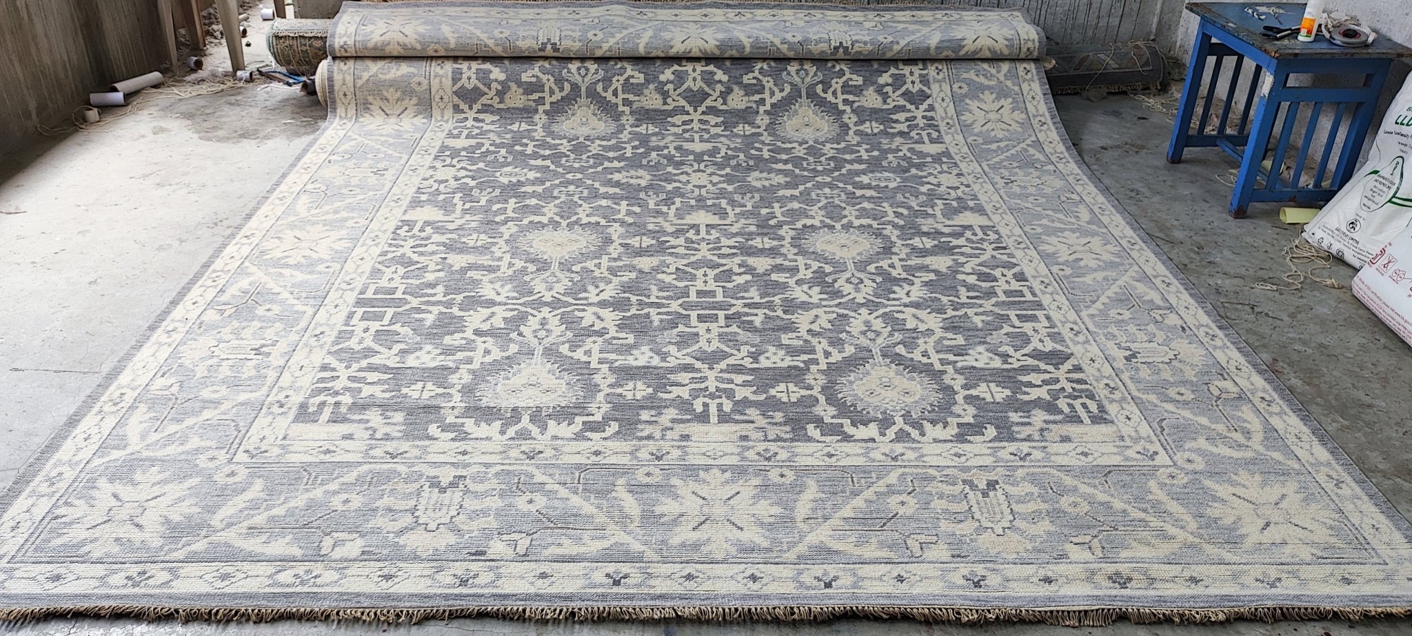 Romy 10x14 Hand-Knotted Grey & Silver Turkish Oushak | Banana Manor Rug Factory Outlet