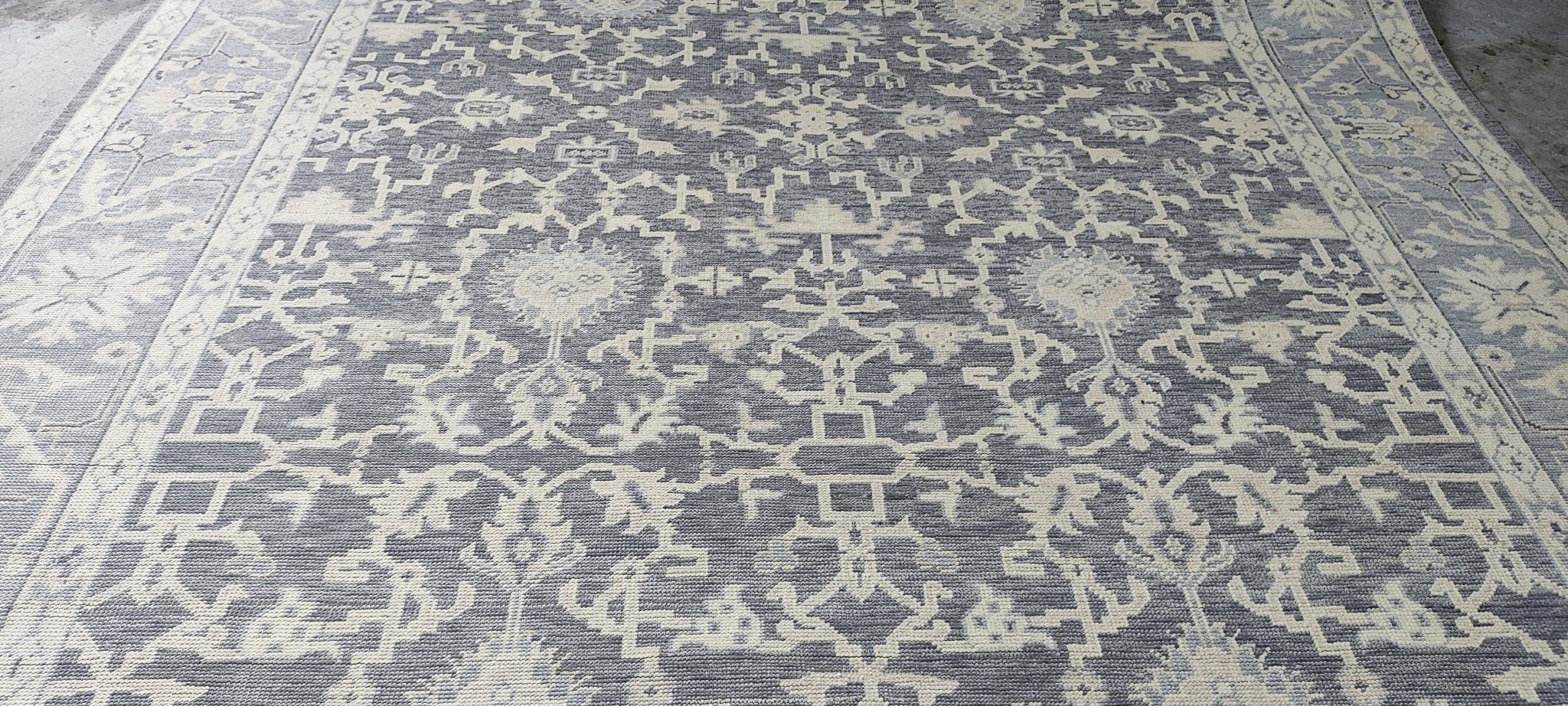 Romy 10x14 Hand-Knotted Grey & Silver Turkish Oushak | Banana Manor Rug Factory Outlet