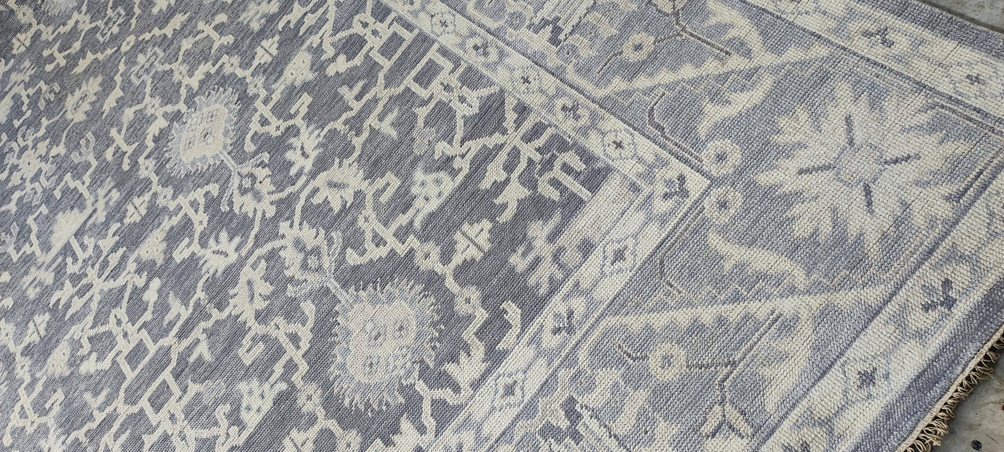 Romy 10x14 Hand-Knotted Grey & Silver Turkish Oushak | Banana Manor Rug Factory Outlet