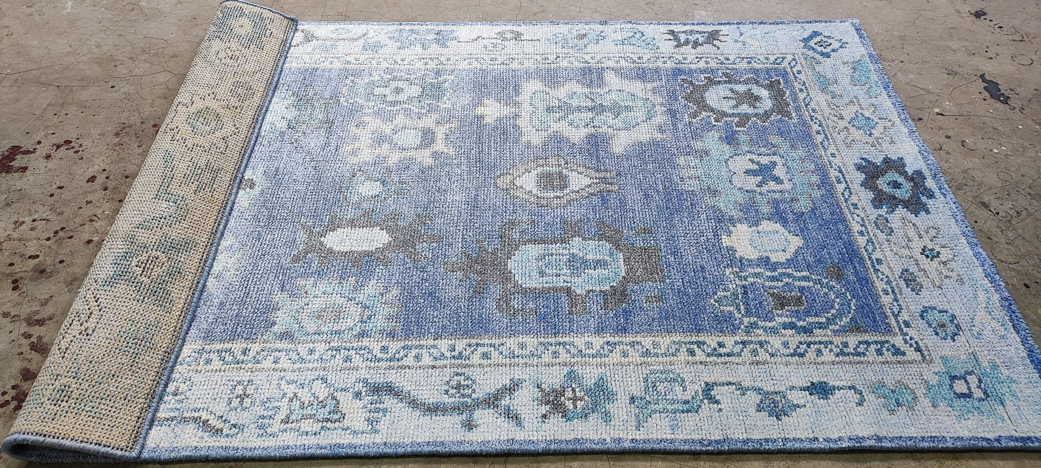 Romy 4x6 Light Blue Oushak | Banana Manor Rug Factory Outlet