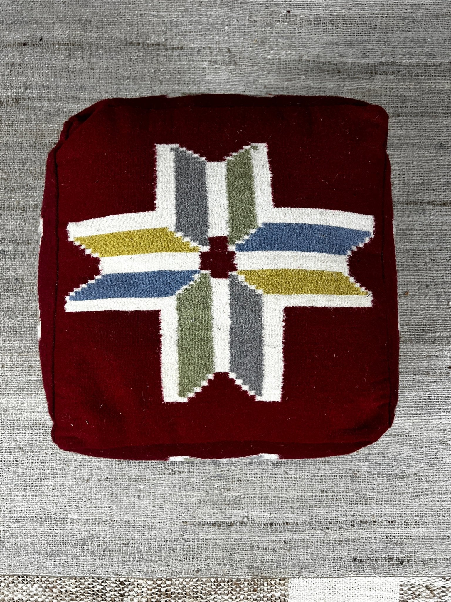 Ronald Red Astral Wool Pouffe | Banana Manor Rug Company