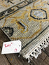 "Roos" Green and Gold Hand-Knotted Oushak Sample 8x10 | Banana Manor Rug Company