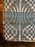 Rosa Reynolds 5.3x7.6 Blue and Grey Modern Handwoven Durrie Rug | Banana Manor Rug Factory Outlet