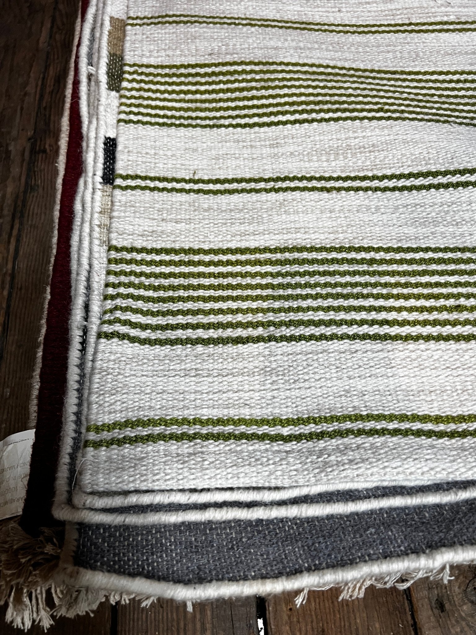 Rosemary 8x11.3 Striped Handwoven Durrie Rug | Banana Manor Rug Factory Outlet