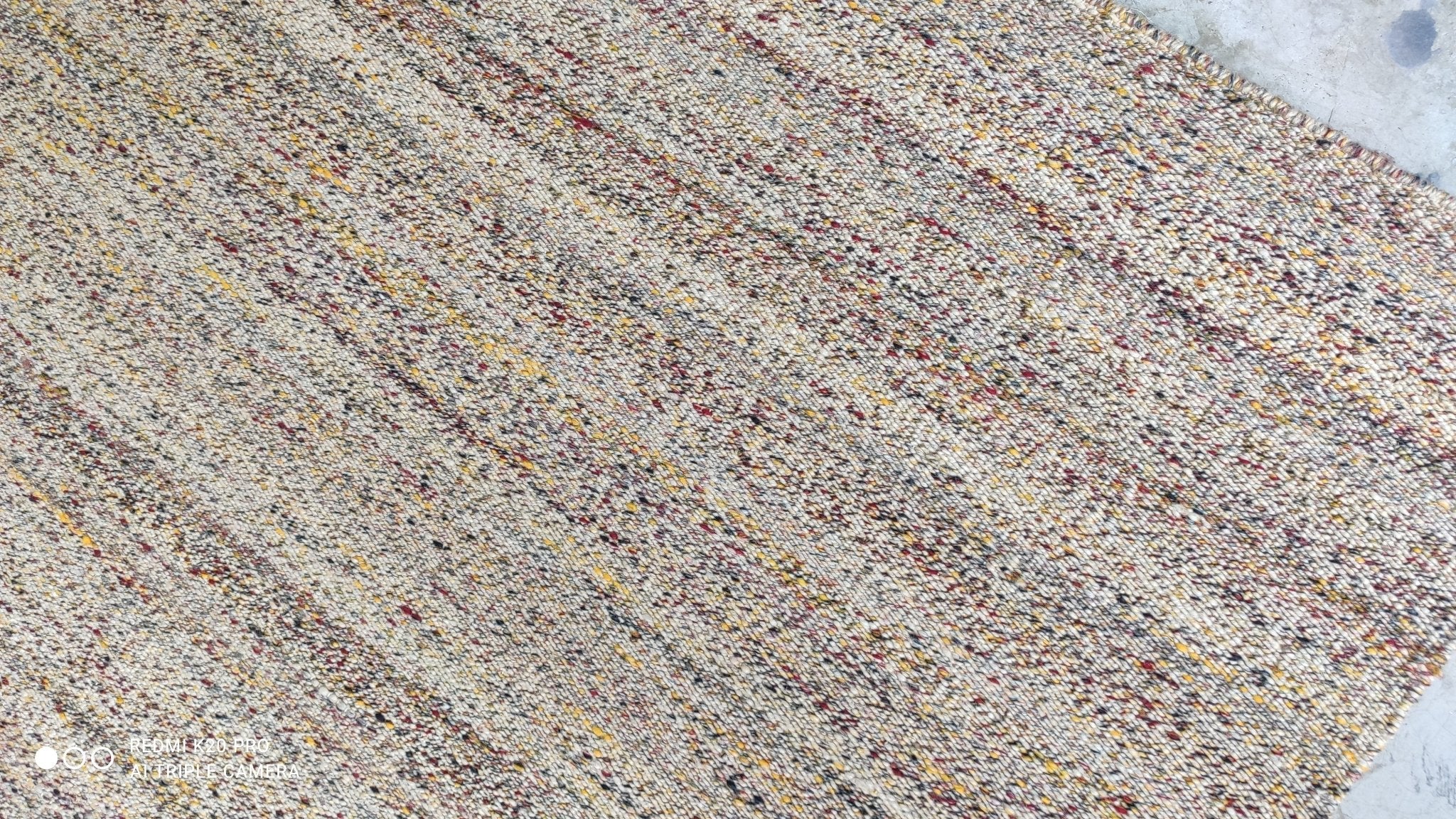 Rosie 5.3x8.3 Handwoven Beige Durrie Rug | Banana Manor Rug Company