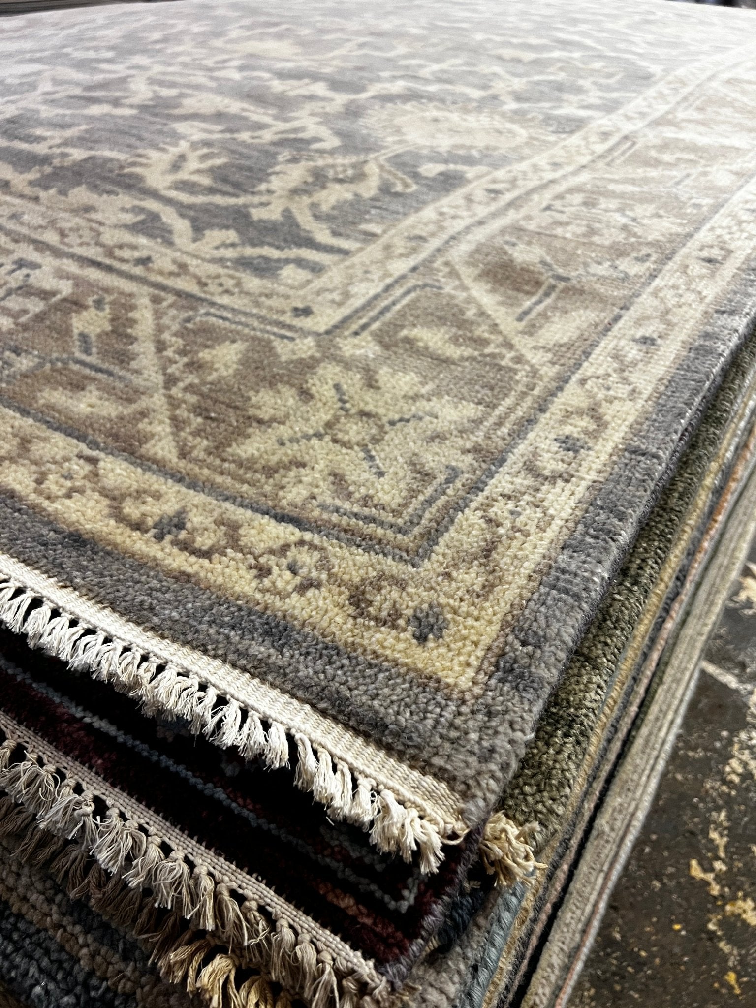 Roxy 5.9x9 Hand Knotted Grey & Light Rust Turkish Oushak | Banana Manor Rug Factory Outlet