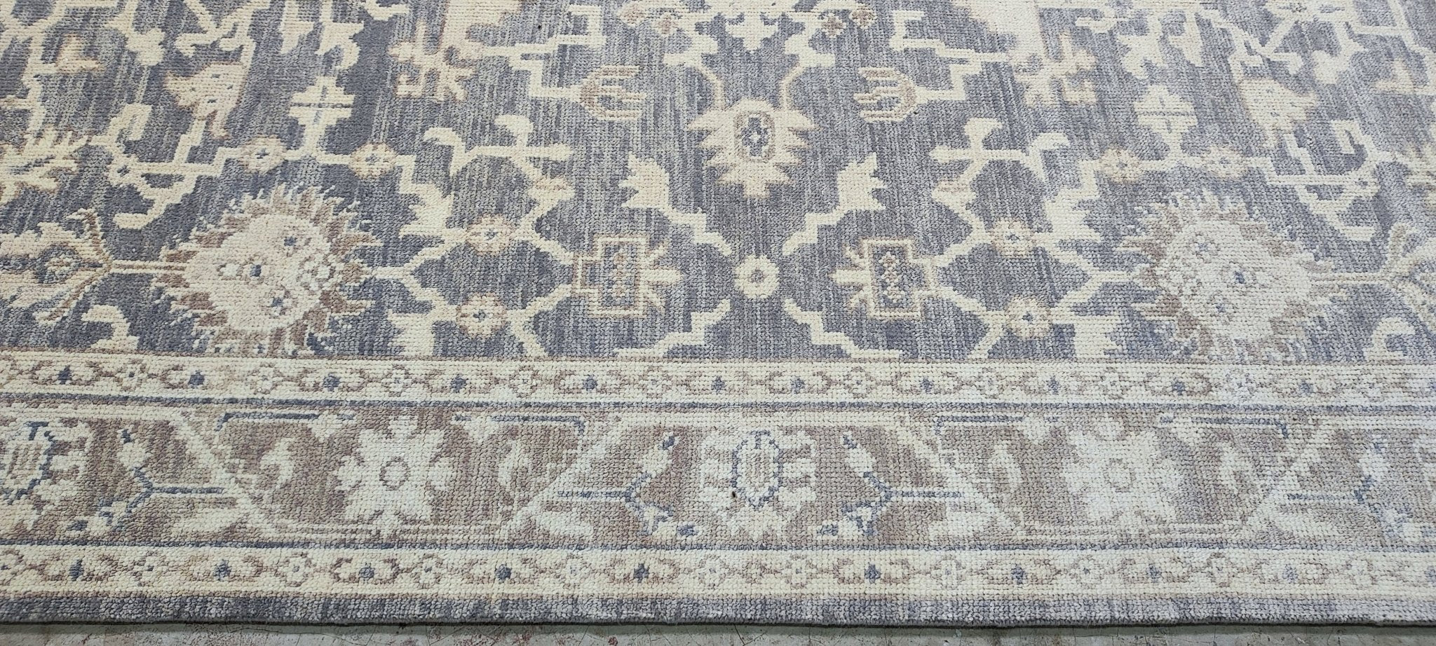 Roxy 5.9x9 Hand Knotted Grey & Light Rust Turkish Oushak | Banana Manor Rug Factory Outlet