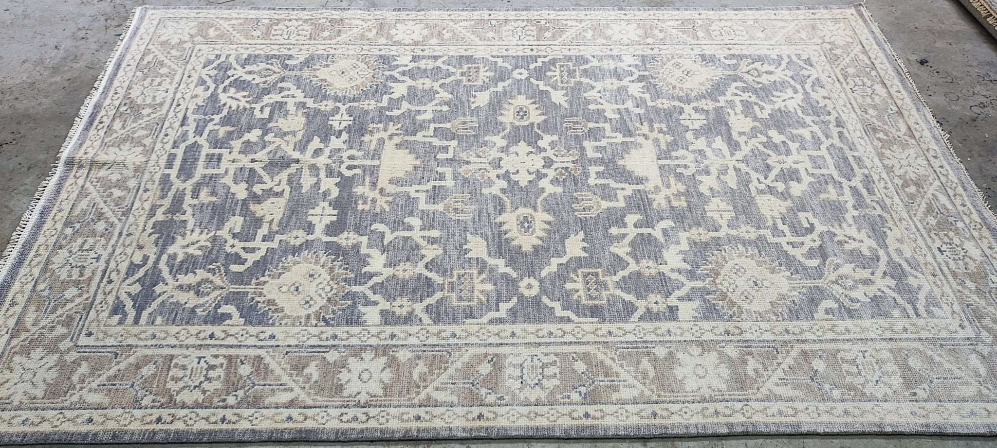 Roxy 5.9x9 Hand Knotted Grey & Light Rust Turkish Oushak | Banana Manor Rug Factory Outlet