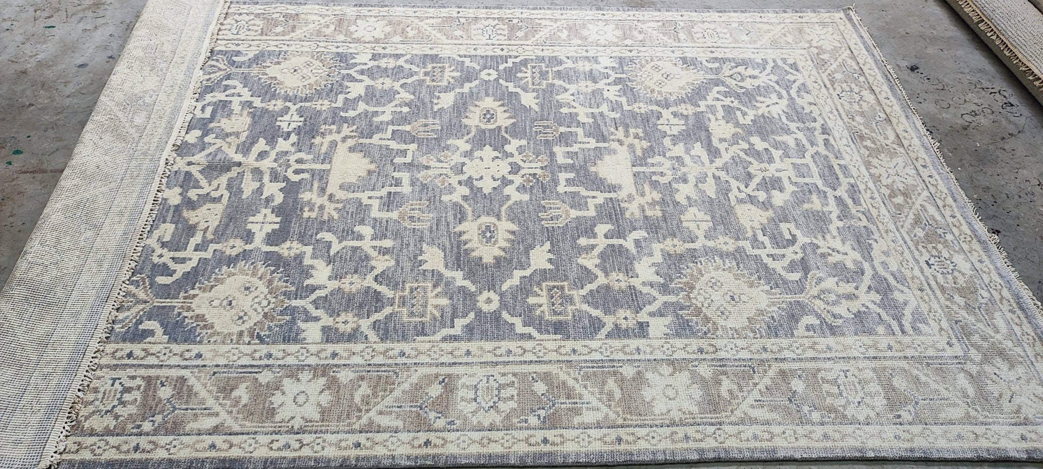 Roxy 5.9x9 Hand Knotted Grey & Light Rust Turkish Oushak | Banana Manor Rug Factory Outlet