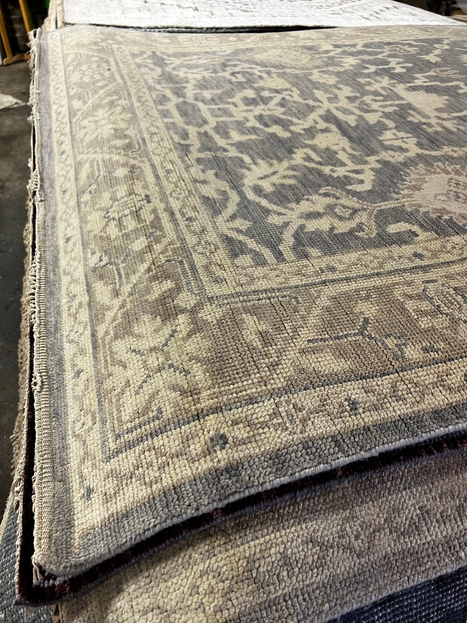 Roxy 5.9x9 Hand Knotted Grey & Light Rust Turkish Oushak | Banana Manor Rug Factory Outlet