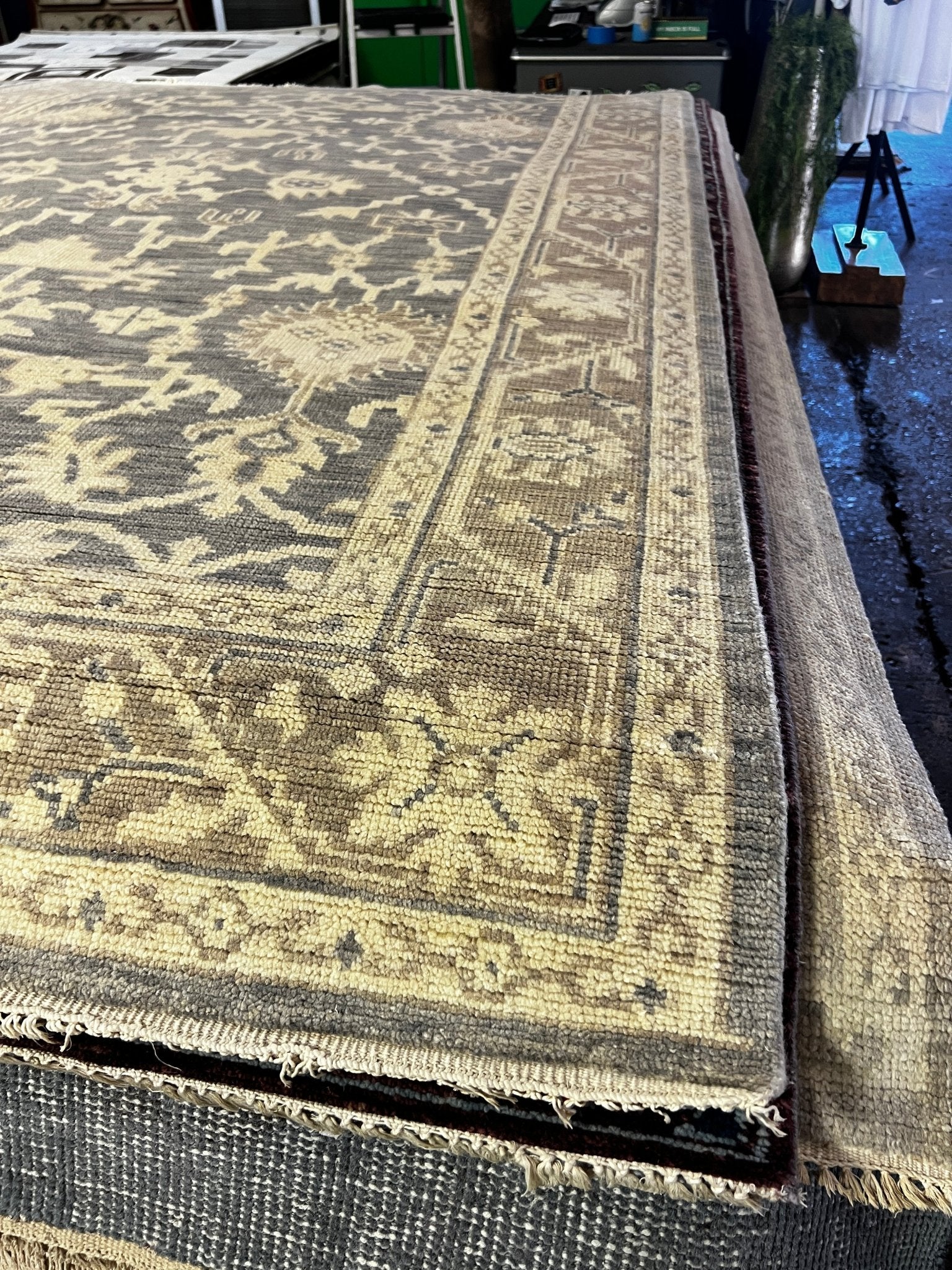 Roxy 5.9x9 Hand Knotted Grey & Light Rust Turkish Oushak | Banana Manor Rug Factory Outlet