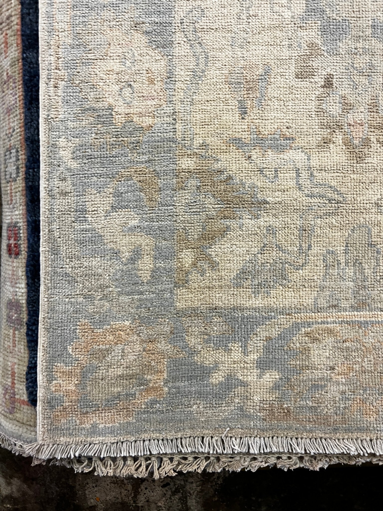 Sahar 2.9x11.7 Whitewashed Beige & Blue Afghani Oushak Runner | Banana Manor Rug Factory Outlet