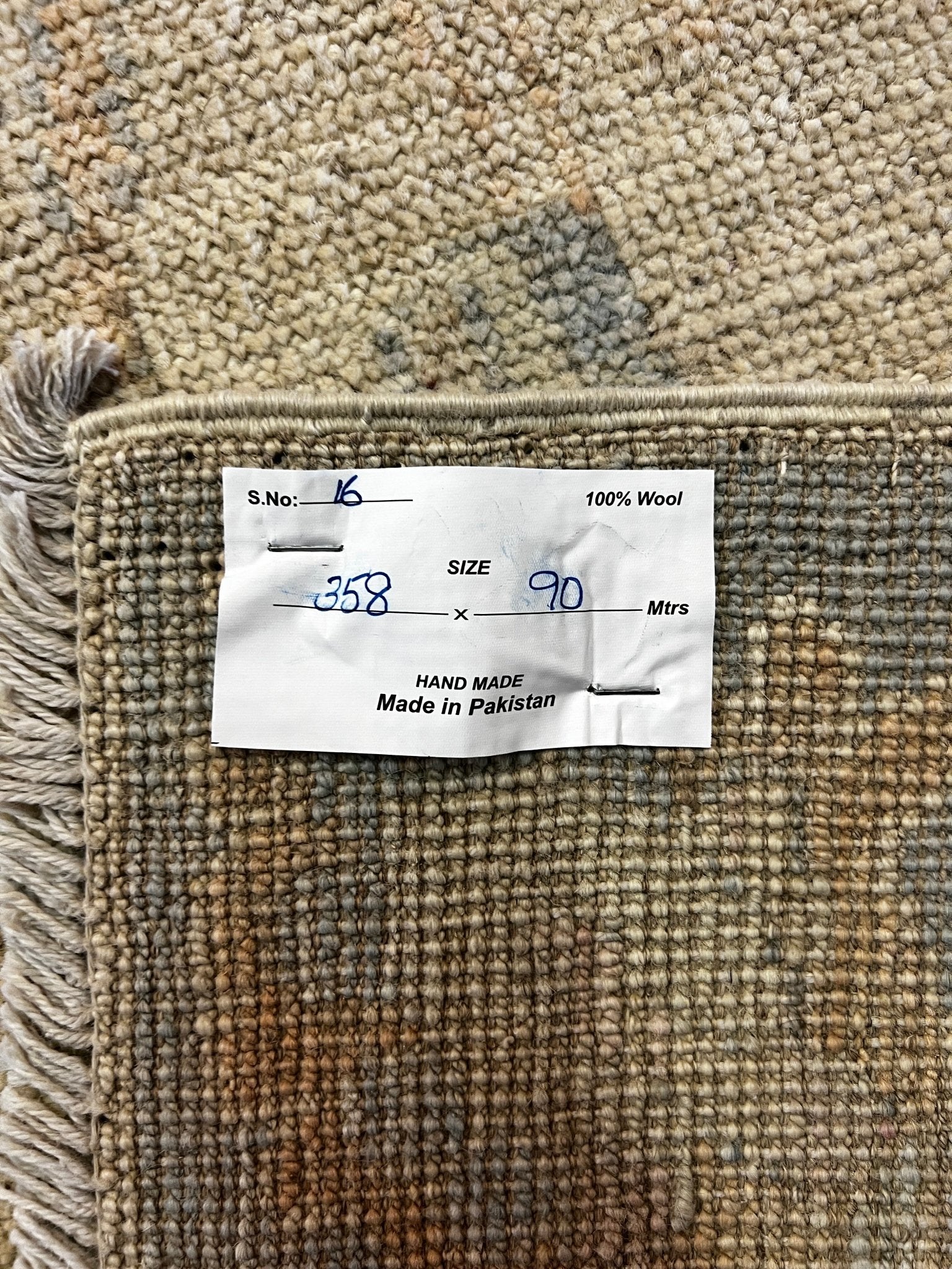 Sahar 2.9x11.7 Whitewashed Beige & Blue Afghani Oushak Runner | Banana Manor Rug Factory Outlet