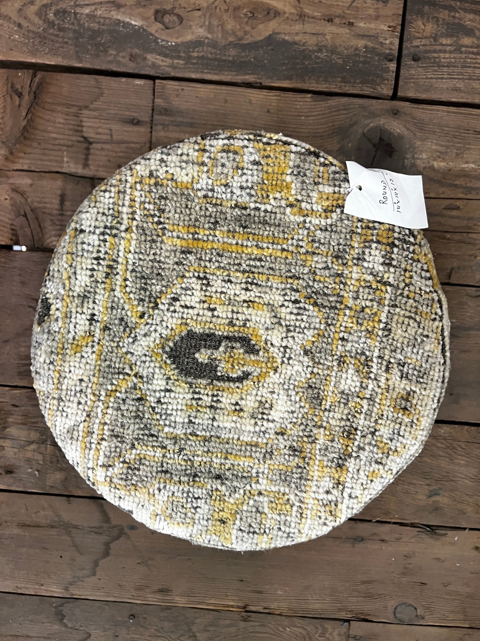 Sally Forrest 14x14x7 Wooden Upholstered Stool | Banana Manor Rug Factory Outlet