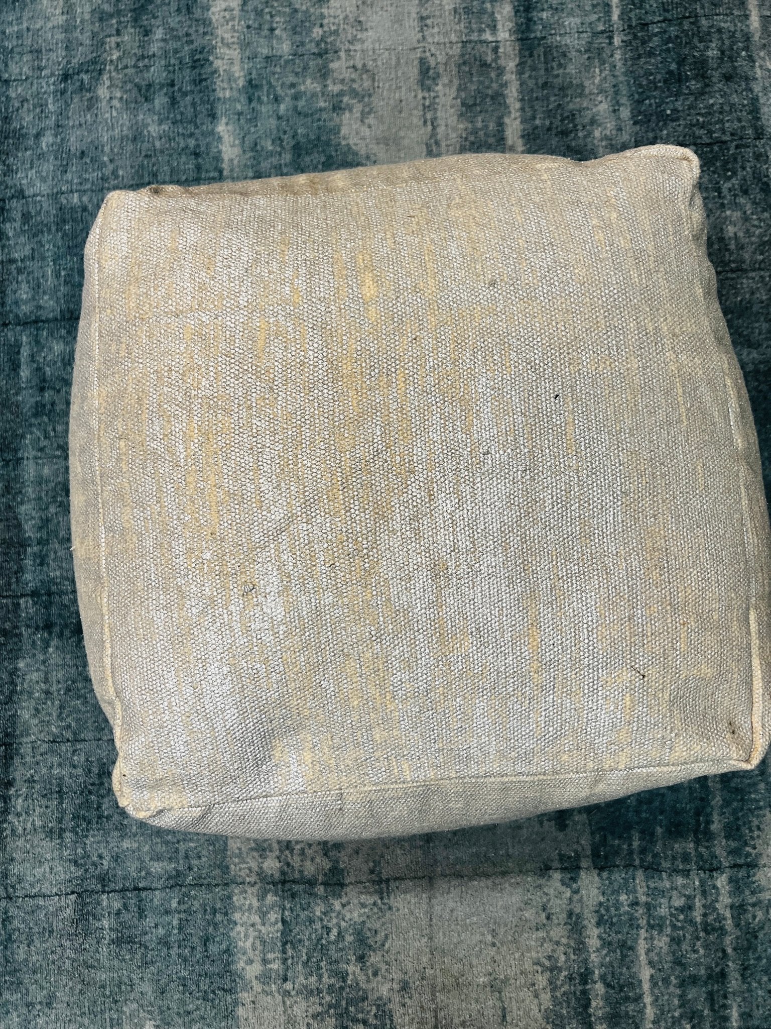 Sally O'Malley Shiny Silver Pouffe | Banana Manor Rug Company