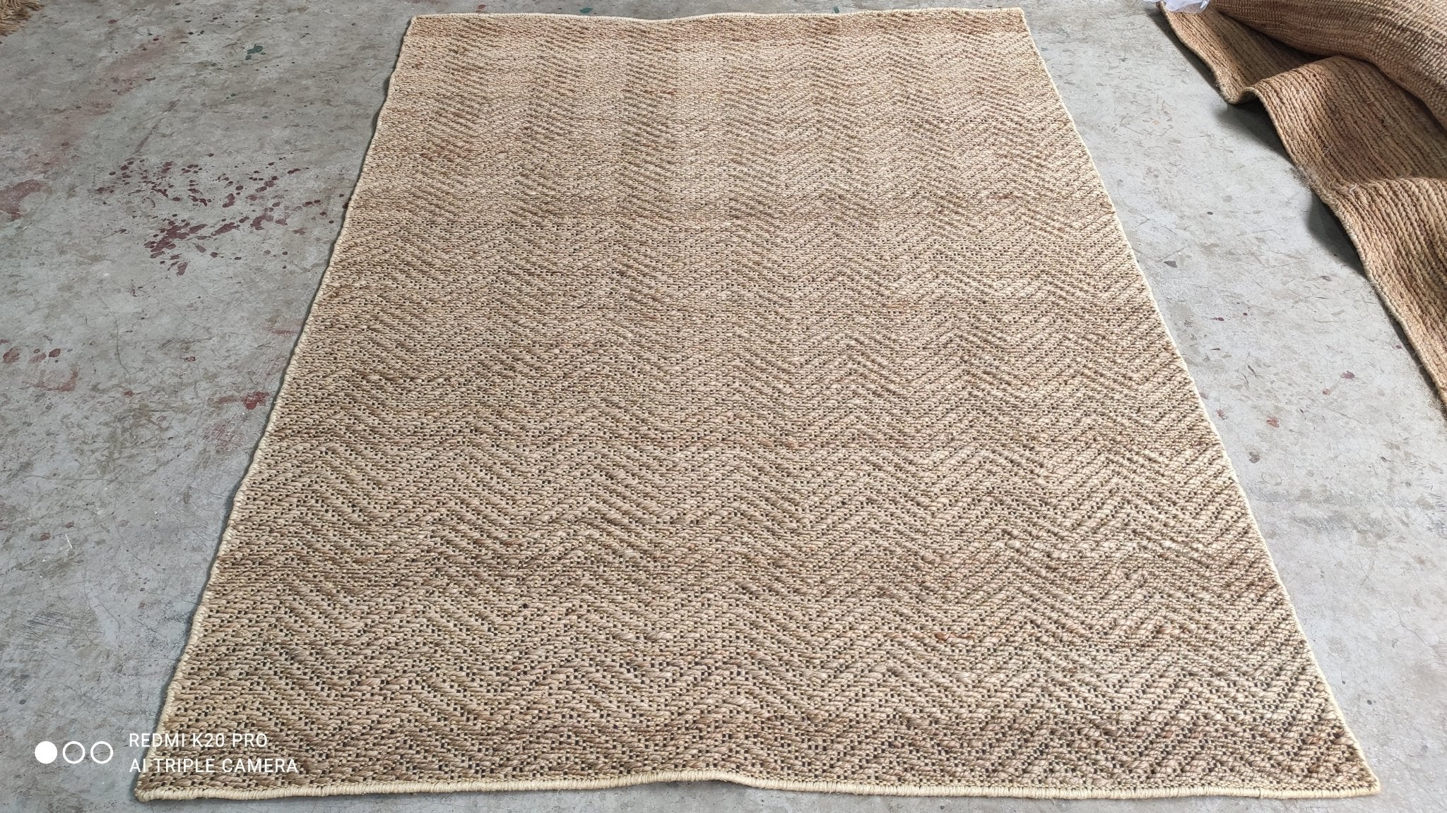 Sammy Davis Jr. 4.9X6.3 Zig Zag Natural Durrie | Banana Manor Rug Company