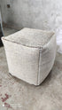 Samuel Gray and Tan Pouffe | Banana Manor Rug Company