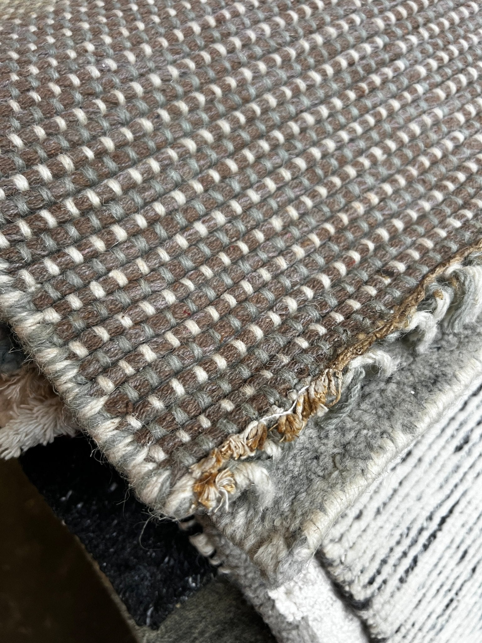 Sandi Frank 7.9x10 Handwoven Textured Wool Durrie | Banana Manor Rug Factory Outlet