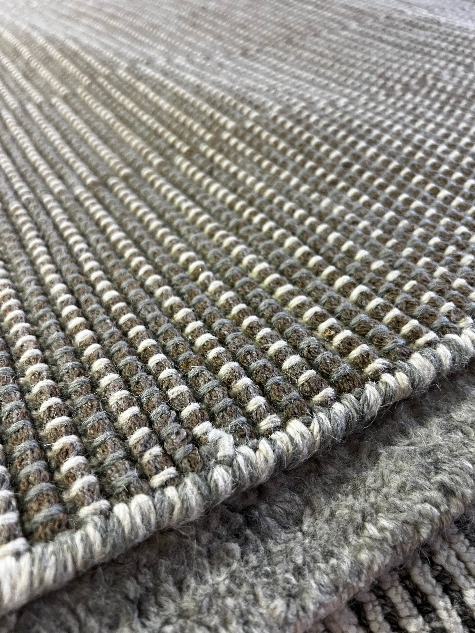 Sandi Frank 7.9x10 Handwoven Textured Wool Durrie | Banana Manor Rug Factory Outlet