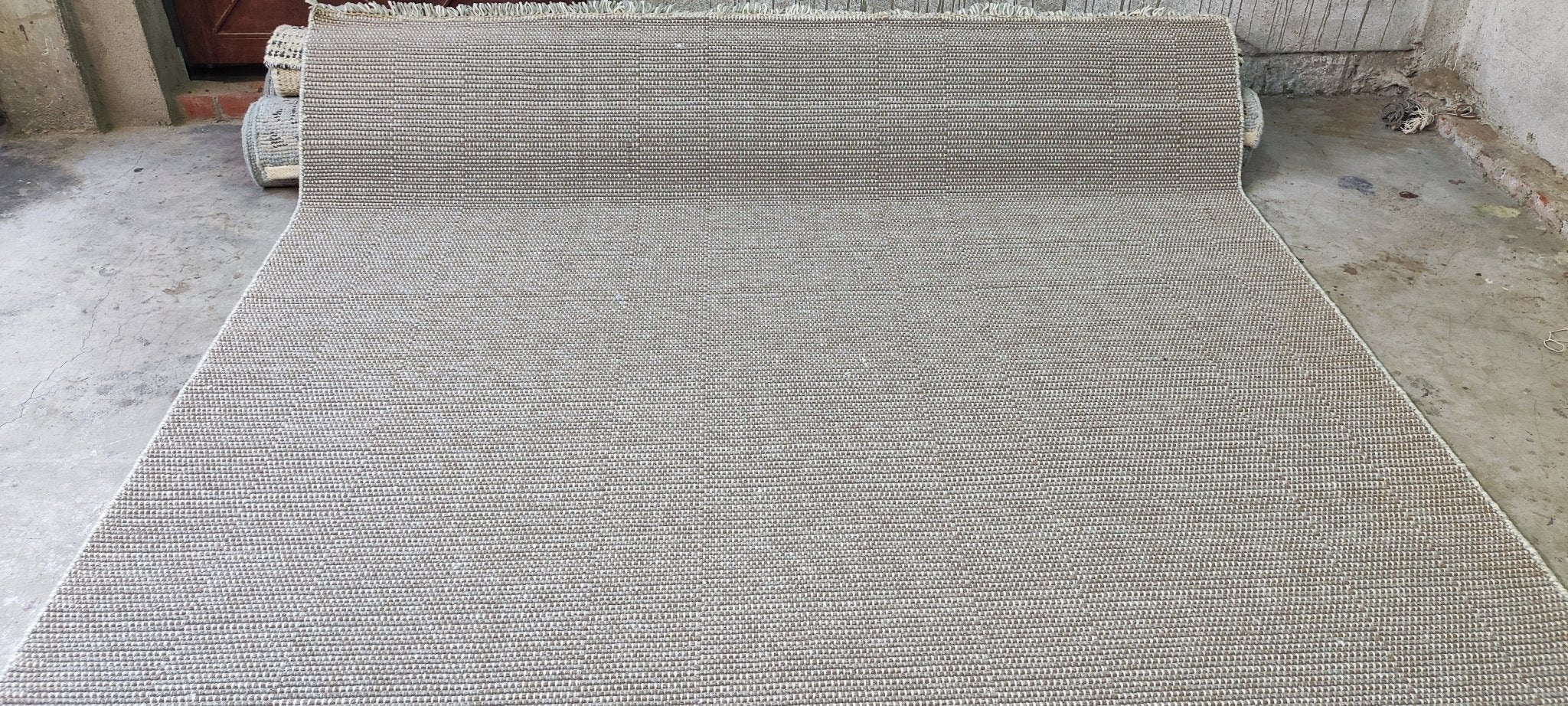 Sandi Furness 7.9x10 Handwoven Textured Wool Durrie | Banana Manor Rug Factory Outlet