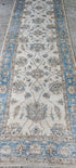 Sandy West 2.9x9.9 Hand-Knotted Aqua & Silver Oushak | Banana Manor Rug Factory Outlet