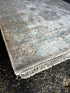 Sandy West 2.9x9.9 Hand-Knotted Aqua & Silver Oushak | Banana Manor Rug Factory Outlet