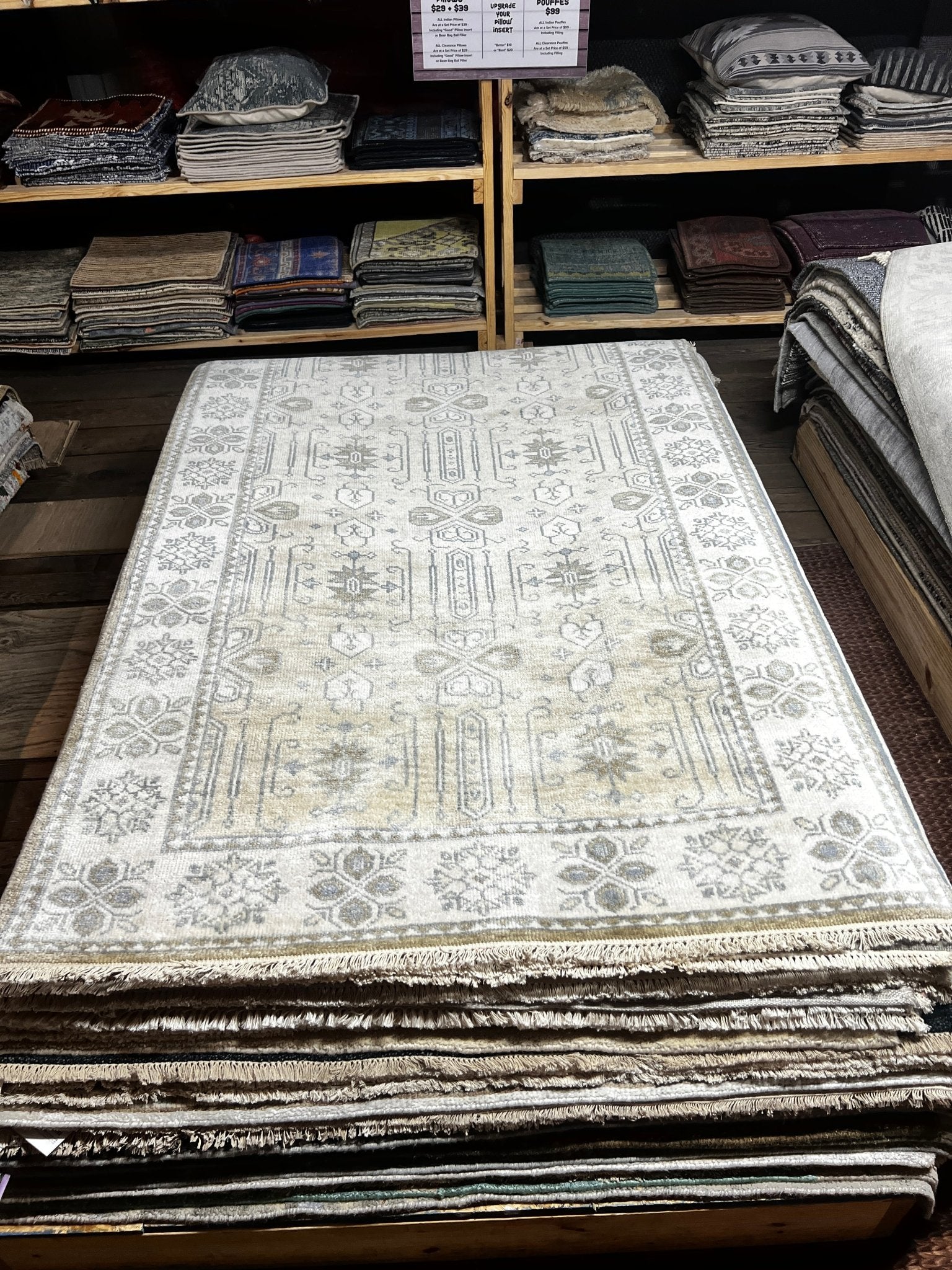 Sanne 5x8 Beige & Tan Oushak | Banana Manor Rug Factory Outlet