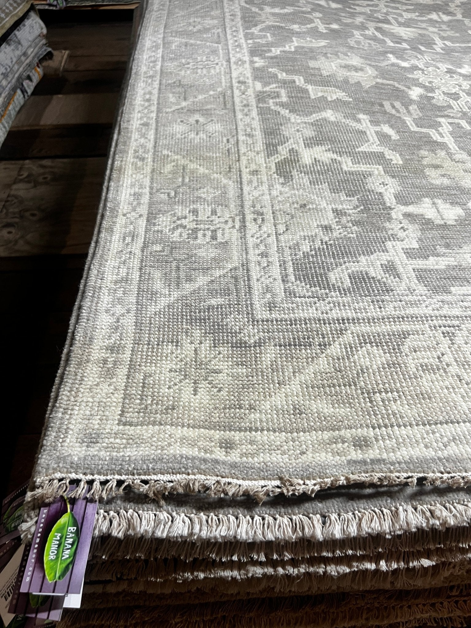 Sara Jean 5x7 Hand-Knotted Silver & Grey Turkish Oushak | Banana Manor Rug Factory Outlet