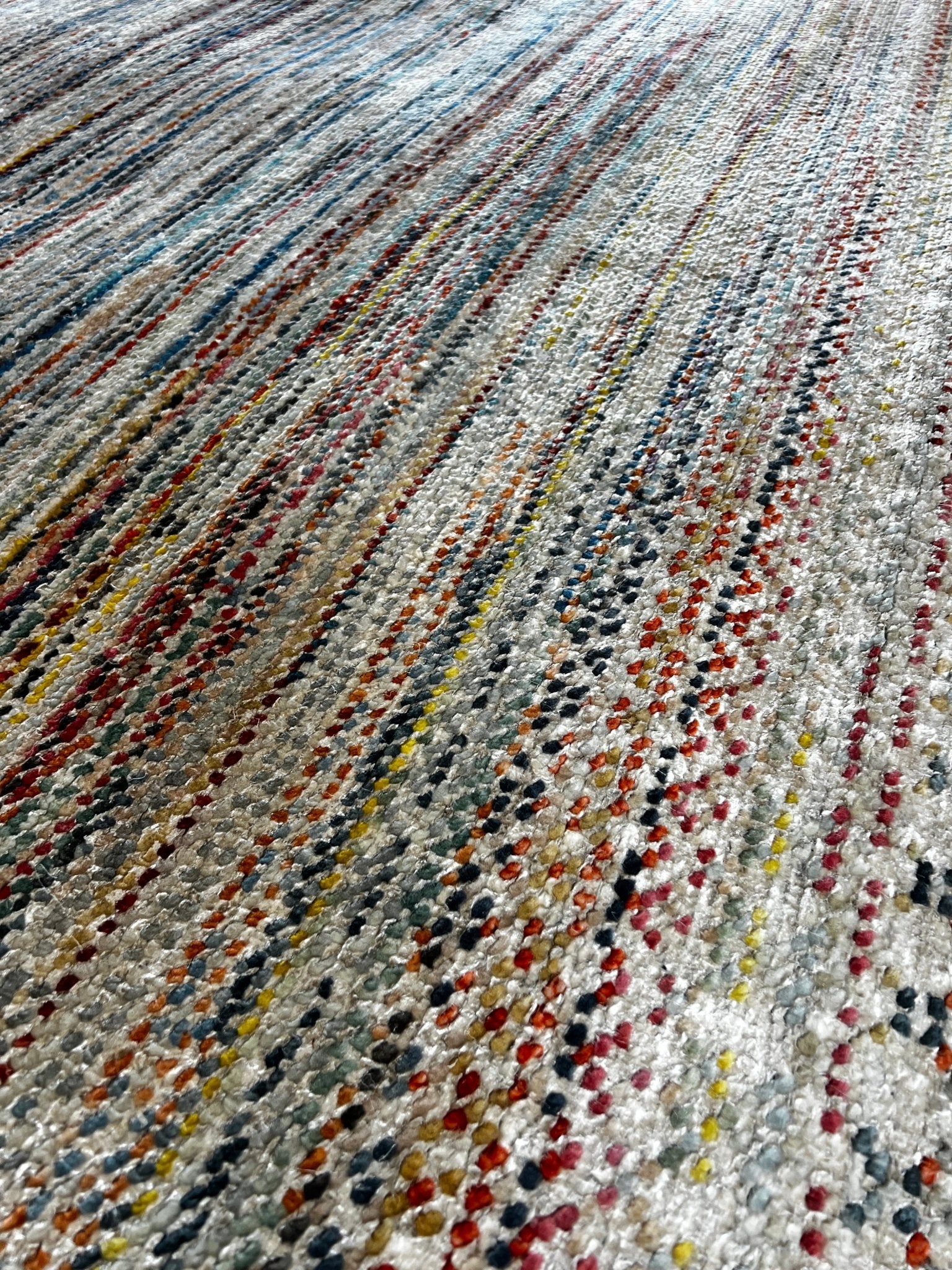 Sarah 9.3x12 Hand-Knotted Grass Style Multi-Color Silver Grey | Banana Manor Rug Factory Outlet