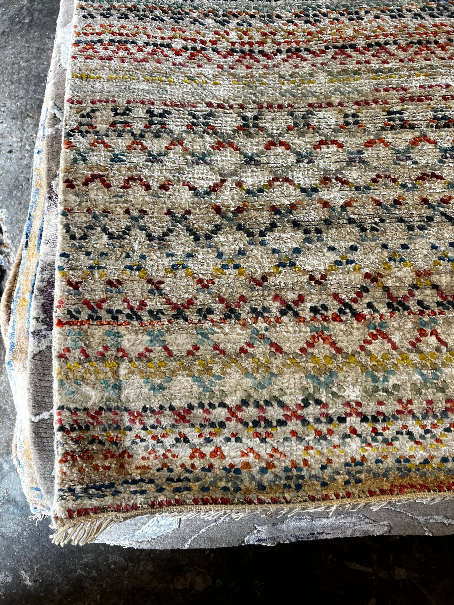 Sarah 9.3x12 Hand-Knotted Grass Style Multi-Color Silver Grey | Banana Manor Rug Factory Outlet