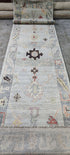 Sarah Chang 3x15 Hand Knotted Grey Turkish Oushak | Banana Manor Rug Factory Outlet