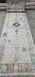 Sarah Chang 3x15 Hand Knotted Grey Turkish Oushak | Banana Manor Rug Factory Outlet