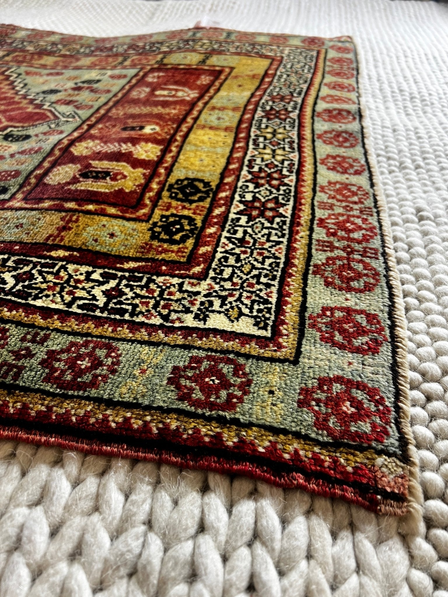 Sedef 3.5x5.5 Turkish Vintage Red and Green Rug | Banana Manor Rug Factory Outlet