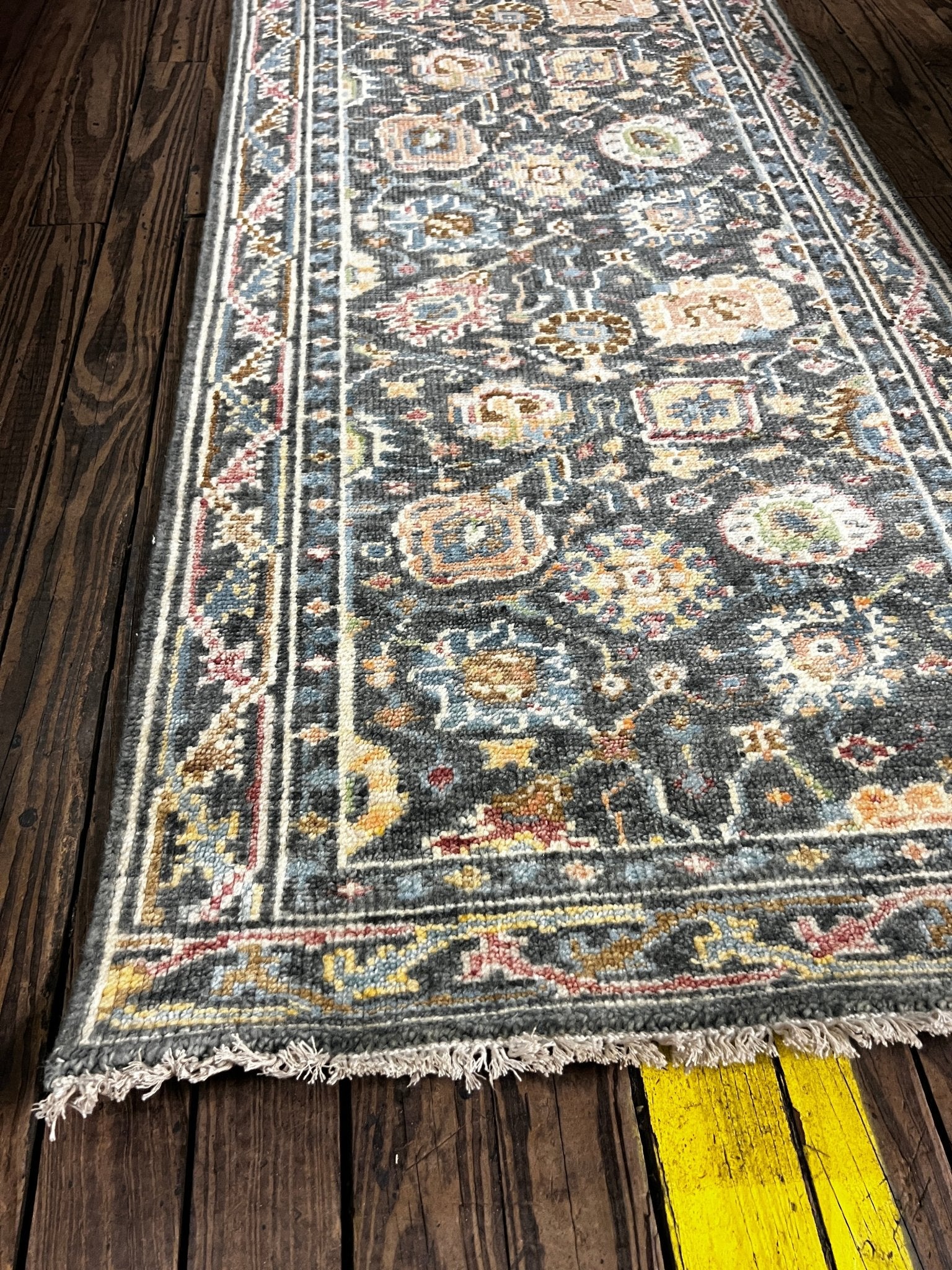 Seka 2.6x11.9 Hand-Knotted Dark Green Oushak Runner | Banana Manor Rug Factory Outlet