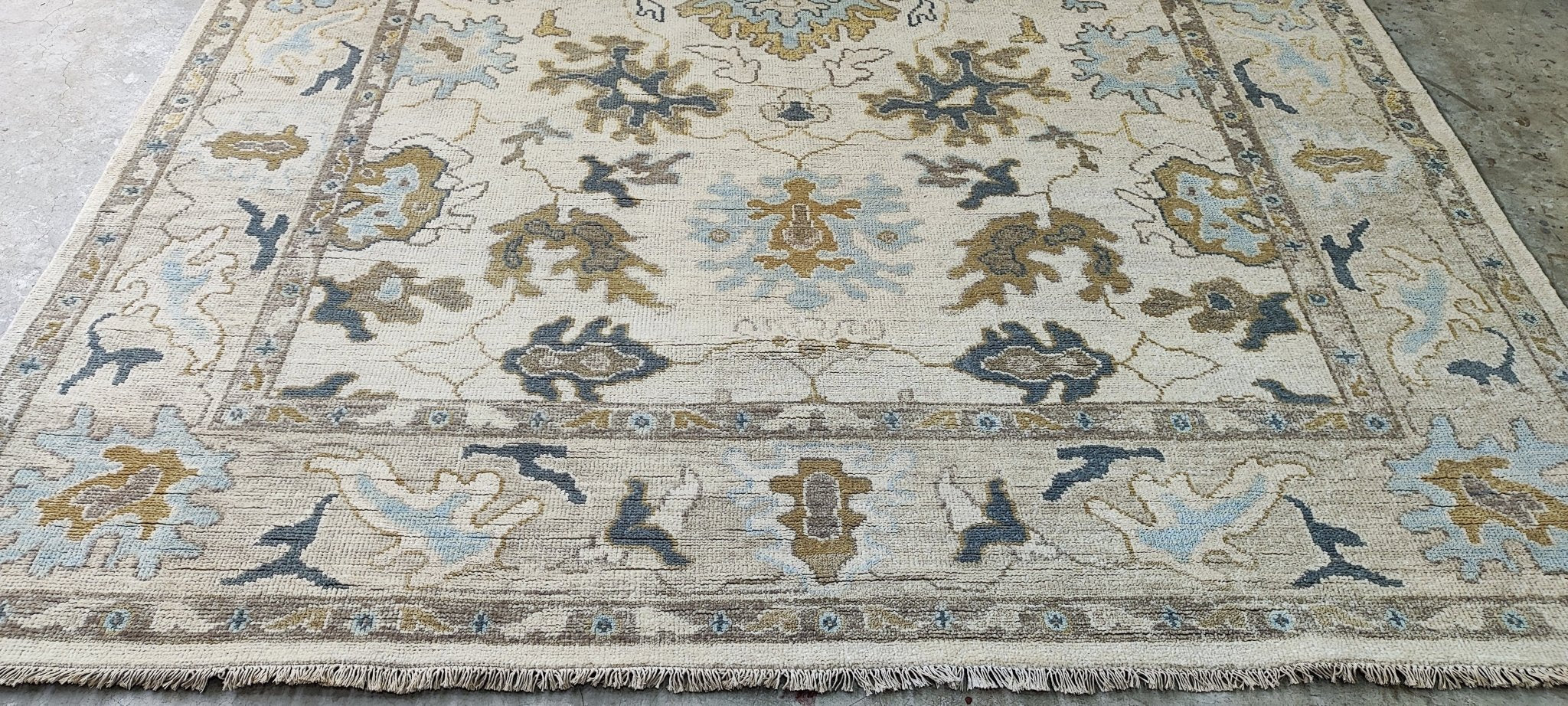 Serena 7.9x10 Hand-Knotted Tan & Grey Oushak | Banana Manor Rug Factory Outlet