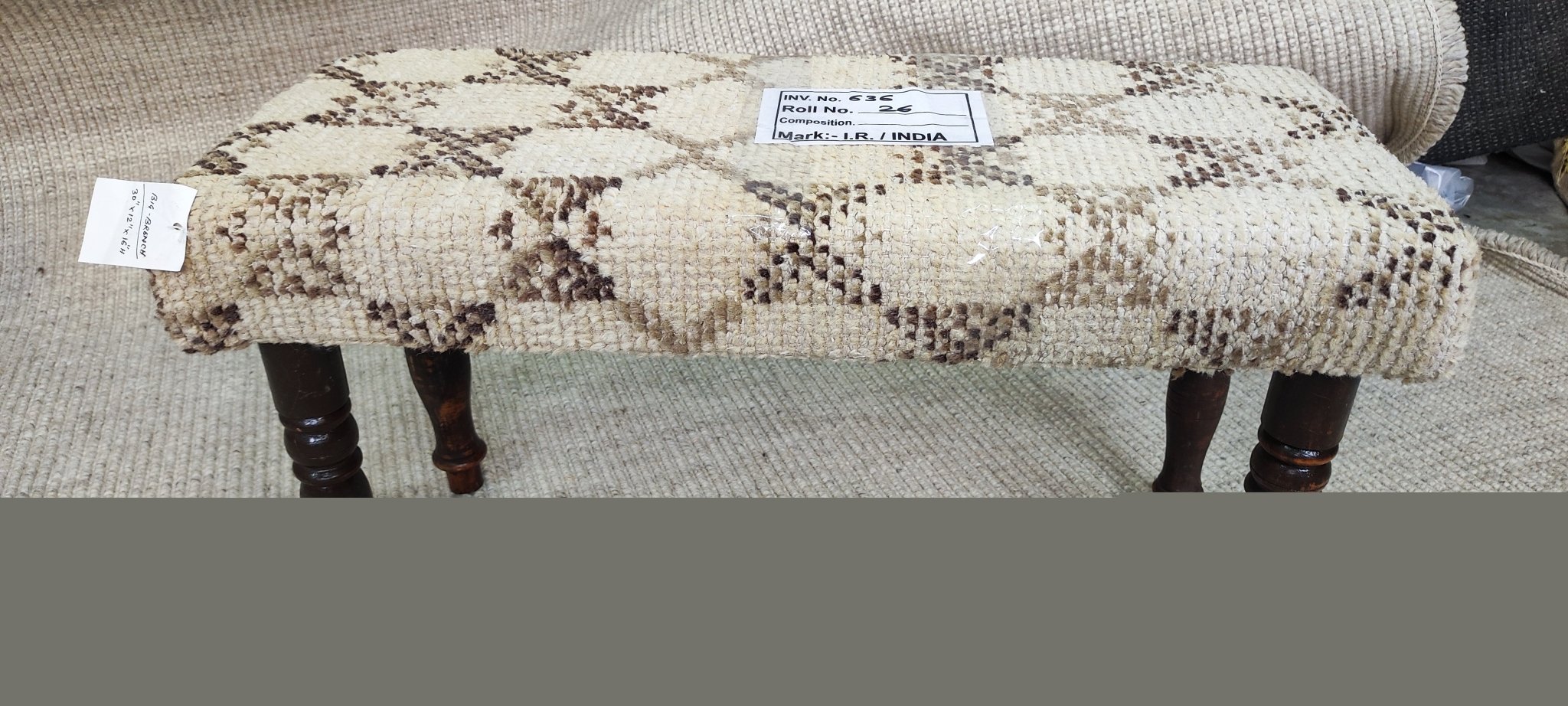 Setsuko 30x12x16 Wooden Upholstered Bench | Banana Manor Rug Factory Outlet